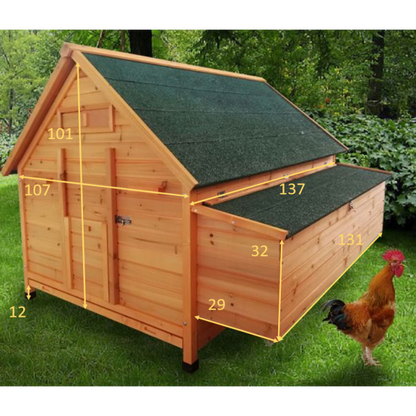 Grand poulailler Bassette XXL 15 à 18 poules toit vert