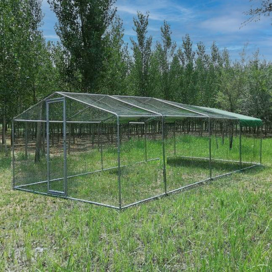 Parc à Poules - Enclos 24m² Ø38mm 8x3x2,25m - Acier Galvanisé